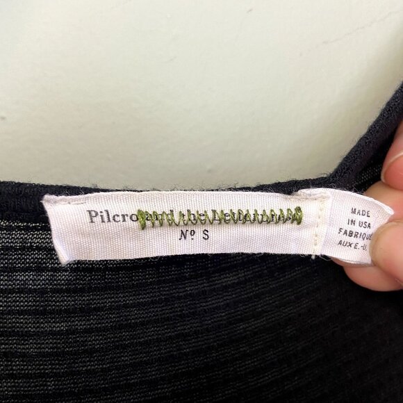 Anthropologie Pilcro & the Letterpress black waffle knit top size small - Picture 2 of 8